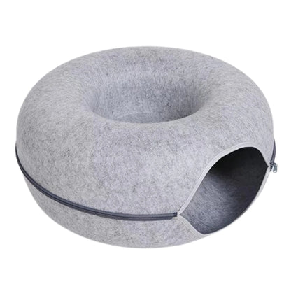 Felt Donut Cat Tunnel Bed – Comfort Meets Play