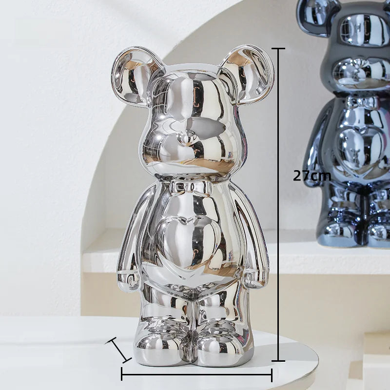 Aesthetic Bear Brick Ceramic Statue – Art Meets Whimsy