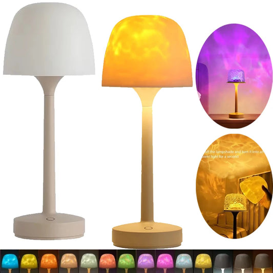 Mushroom Table Lamp with Water Ripple Projection
