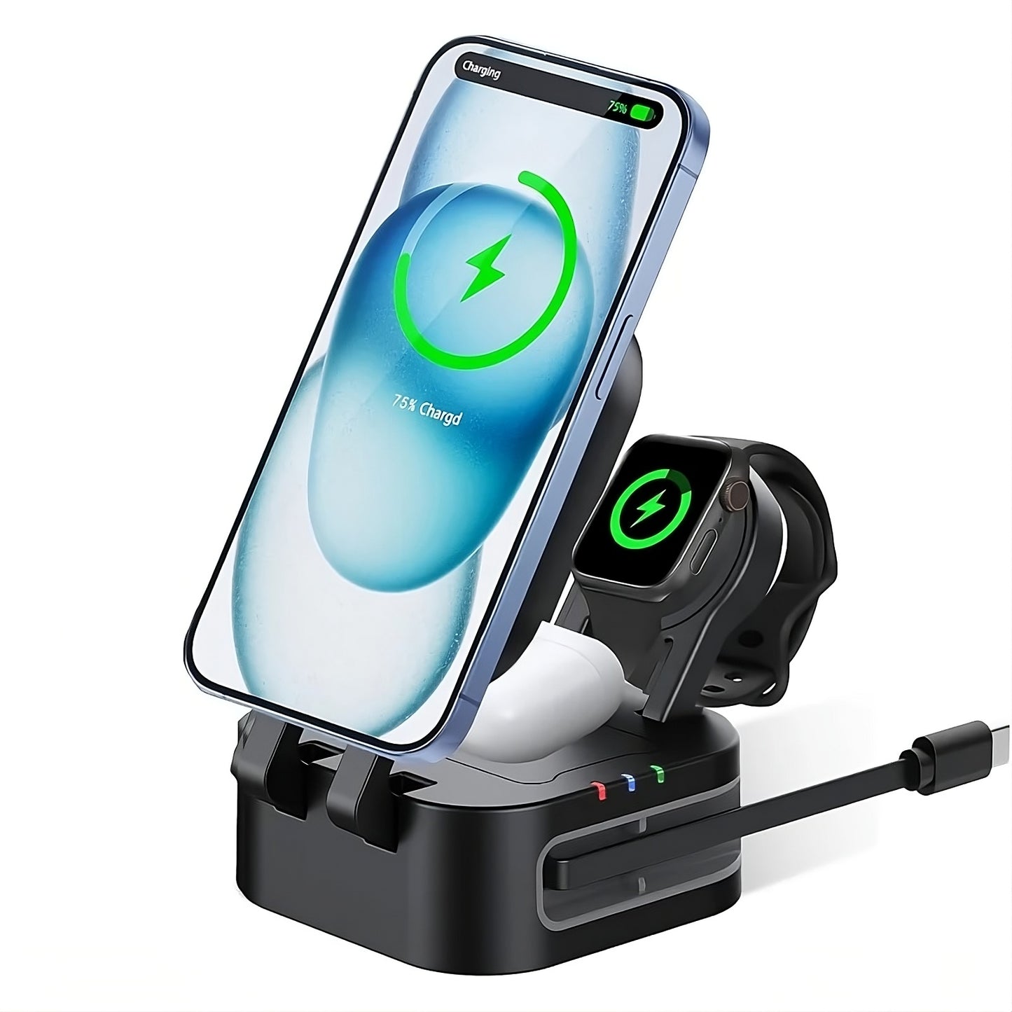 Magnetic 3-in-1 Wireless Charger – Smart Power, Simplified
