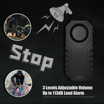 Bicycle Alarms, Bike Alarm, Mobility Scooter Alarms, anti Theft Vibration Alarm for E-Bike Motorcycle Bicycle Tricycle Car E-Scooter Vehicles Door Window, 113Db Super Loud IP65 Waterproof