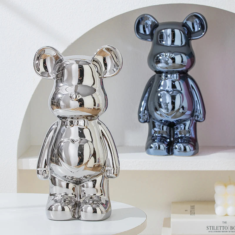 Aesthetic Bear Brick Ceramic Statue – Art Meets Whimsy