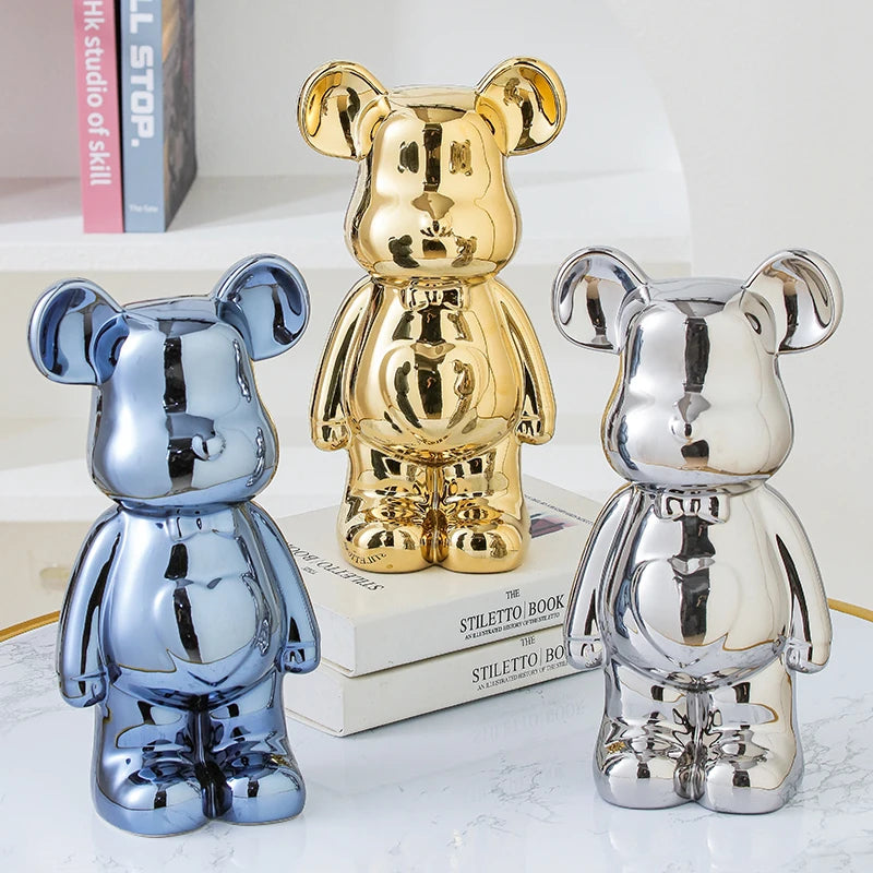 Aesthetic Bear Brick Ceramic Statue – Art Meets Whimsy