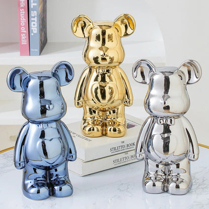 Aesthetic Bear Brick Ceramic Statue – Art Meets Whimsy