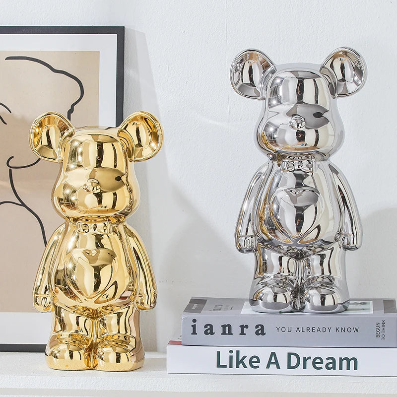 Aesthetic Bear Brick Ceramic Statue – Art Meets Whimsy