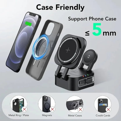 Magnetic 3-in-1 Wireless Charger – Smart Power, Simplified