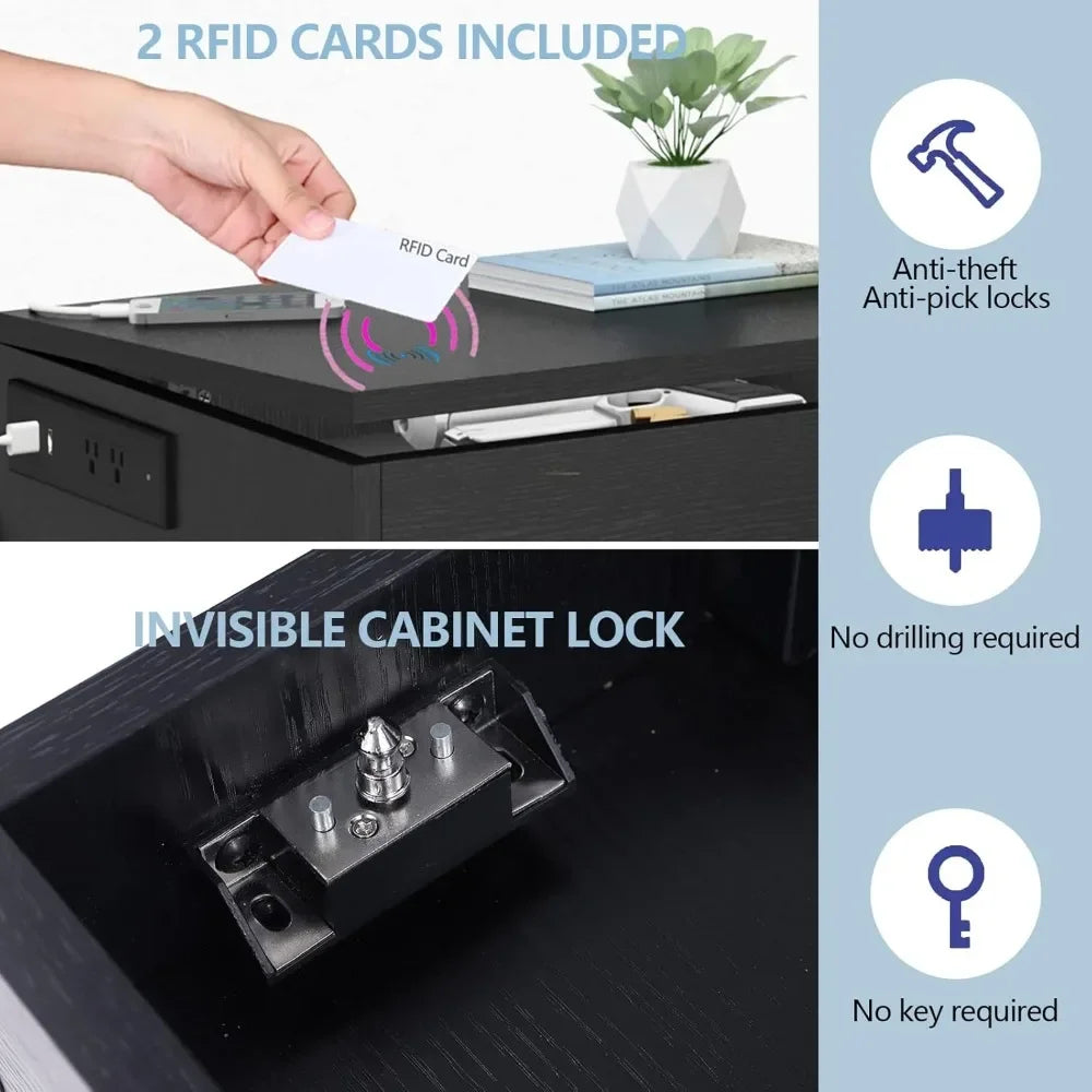 Nightstand with RFID Lock