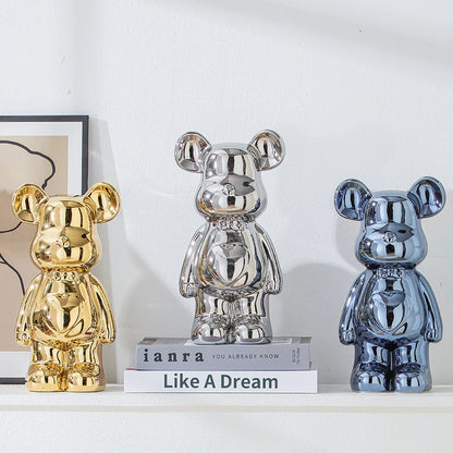Aesthetic Bear Brick Ceramic Statue – Art Meets Whimsy