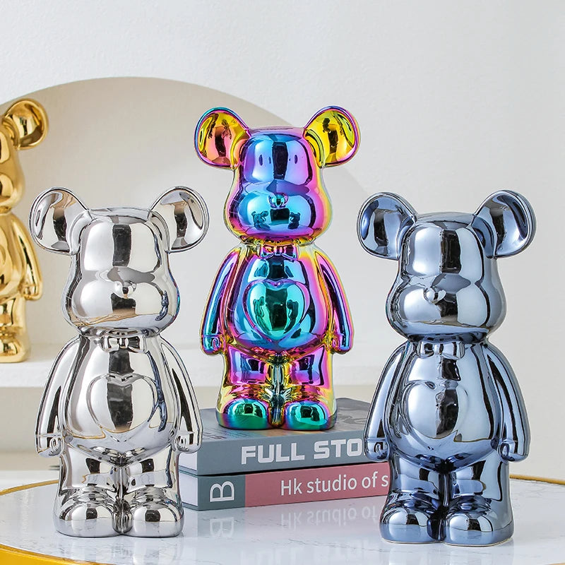 Aesthetic Bear Brick Ceramic Statue – Art Meets Whimsy