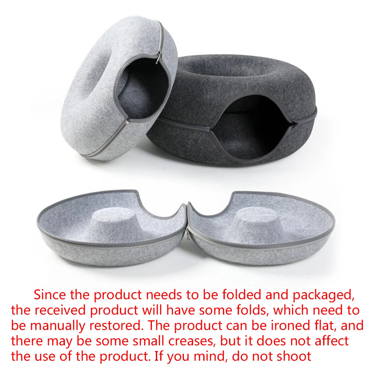Felt Donut Cat Tunnel Bed – Comfort Meets Play