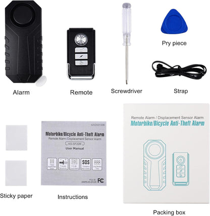 Bicycle Alarms, Bike Alarm, Mobility Scooter Alarms, anti Theft Vibration Alarm for E-Bike Motorcycle Bicycle Tricycle Car E-Scooter Vehicles Door Window, 113Db Super Loud IP65 Waterproof