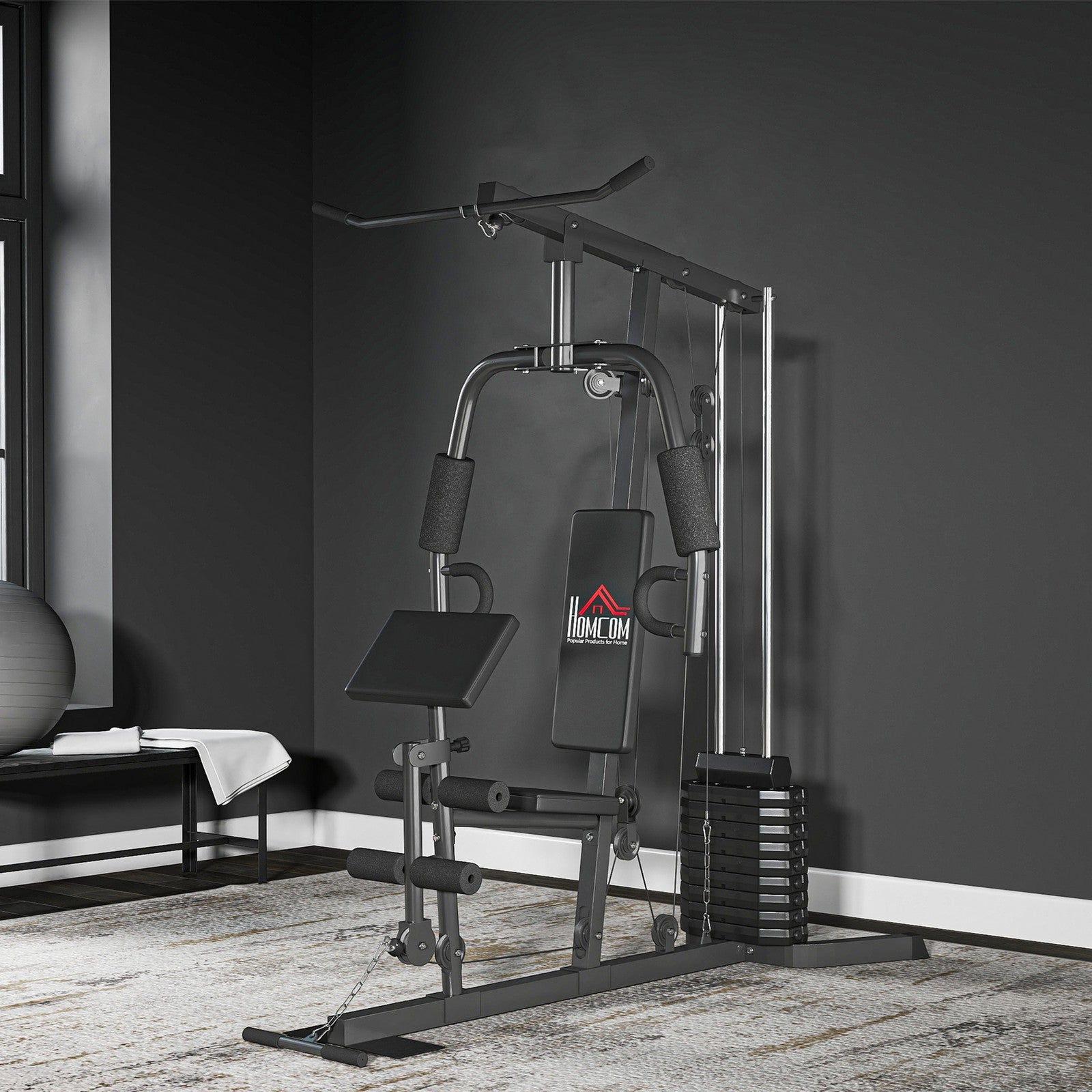Multifunction Home Gym Machine with 45Kg Weight Stack, for Full Body Workout