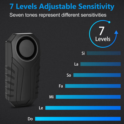 Bicycle Alarms, Bike Alarm, Mobility Scooter Alarms, anti Theft Vibration Alarm for E-Bike Motorcycle Bicycle Tricycle Car E-Scooter Vehicles Door Window, 113Db Super Loud IP65 Waterproof